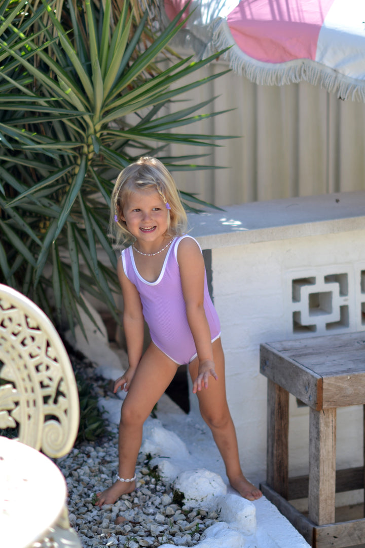 Little Drifters One Piece - Lilac Eco Rib