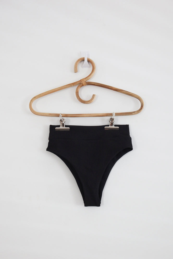 PRE ORDER - 80's Banded Bottom - Black Ribbed