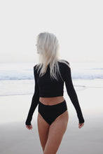 Load image into Gallery viewer, 80&#39;s Banded Bottom - Black Ribbed