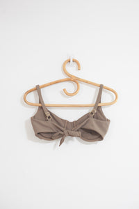 Pre Order - Freya Tie Back - Mocha Ribbed